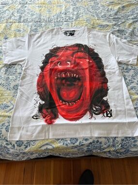 Evil Vice Men’s Black Short-Sleeve Tee with Red Scream Graphic
